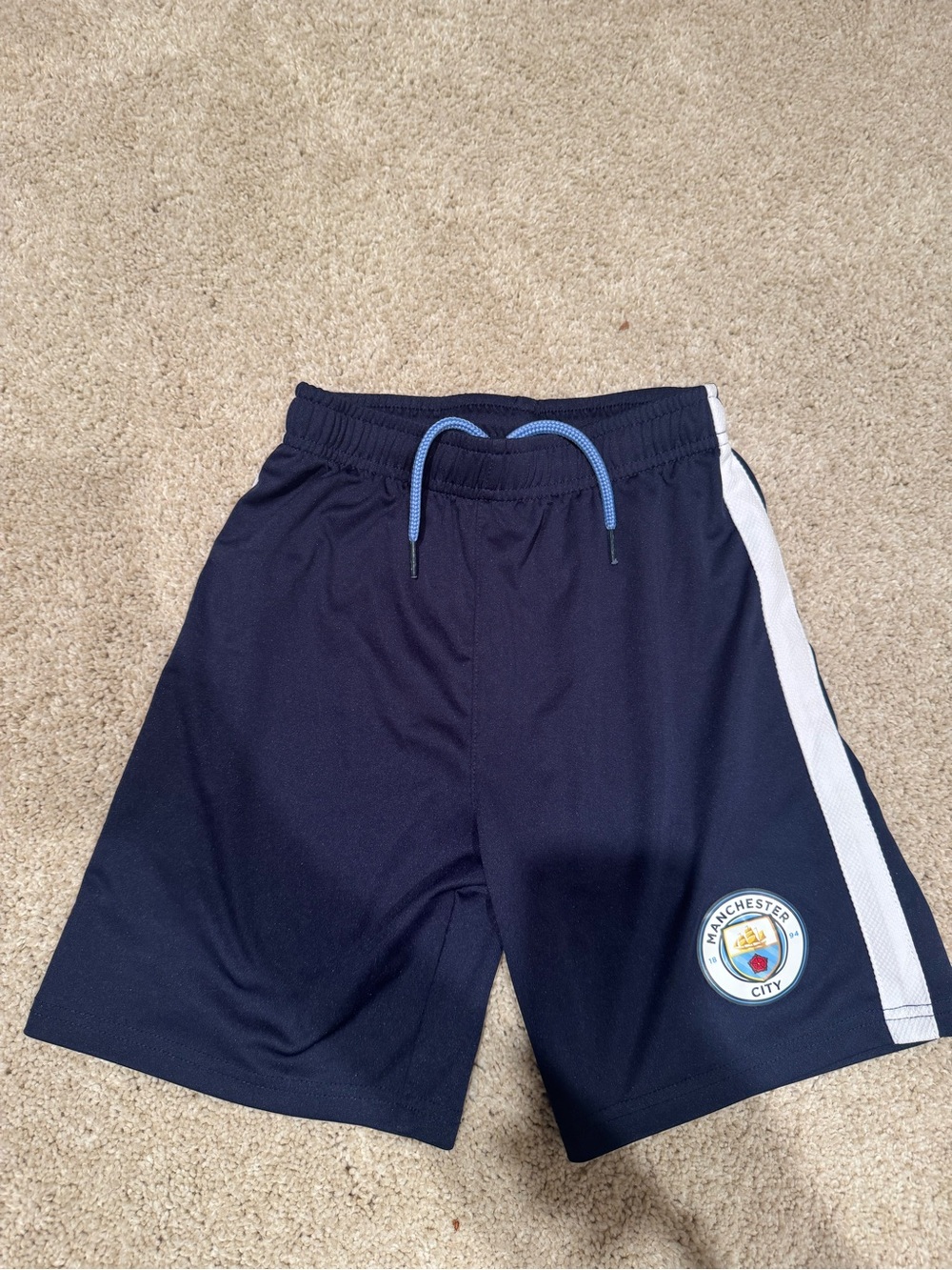 Manchester City Kids Navy Athletic Shorts age 10